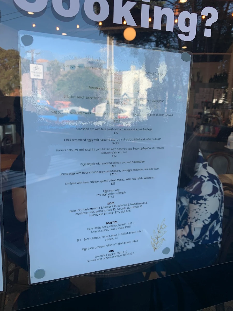Menu, Miss Ash cafe