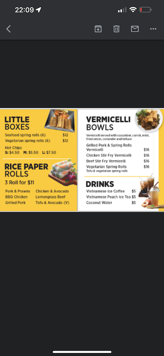 Menu, Banh'milicious