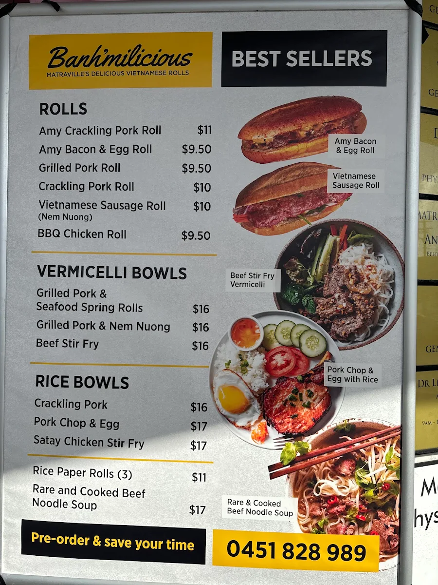 Menu, Banh'milicious
