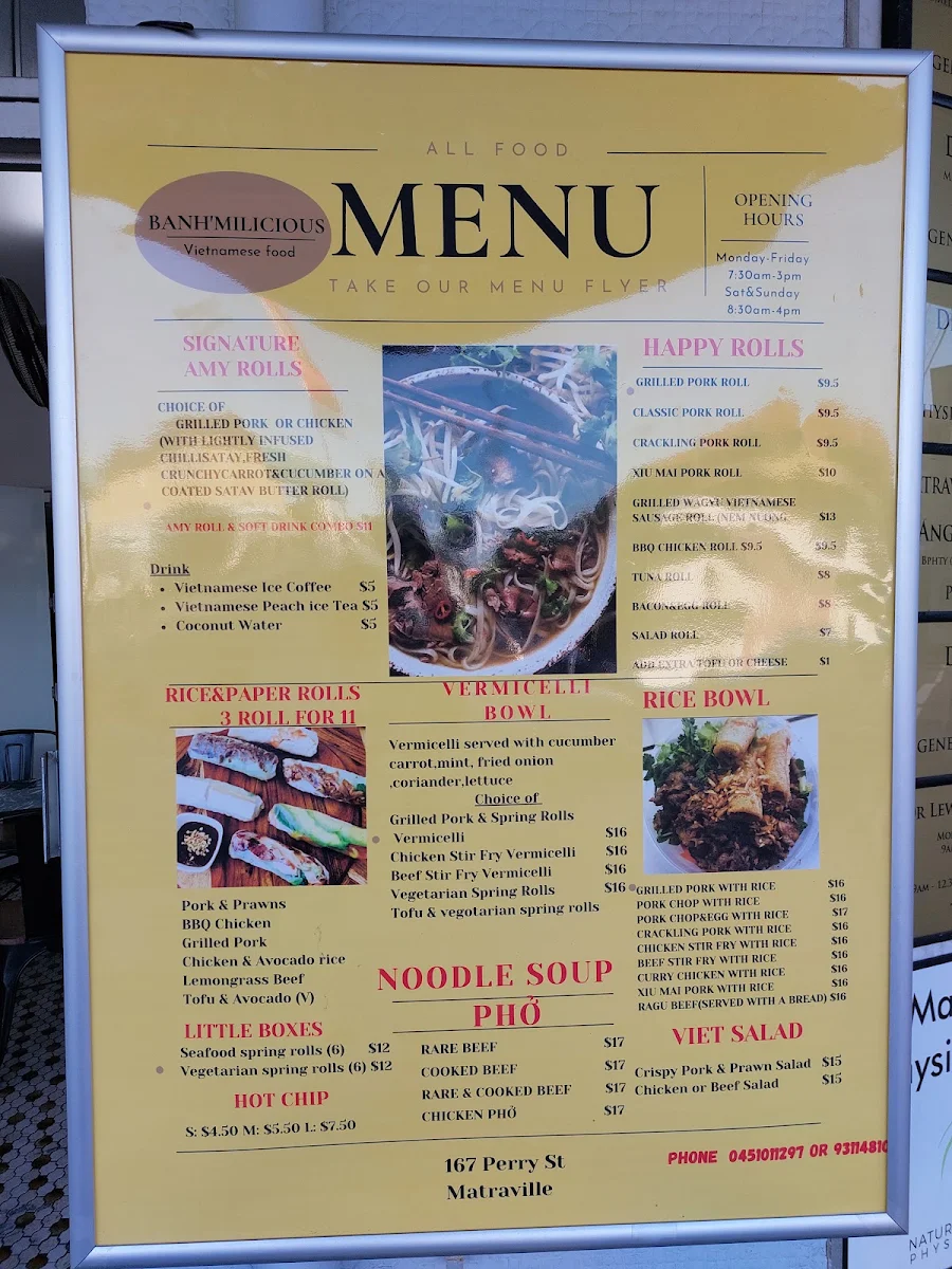 Menu, Banh'milicious