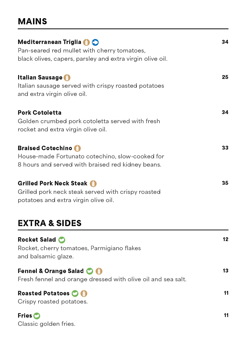 Menu, Italicious