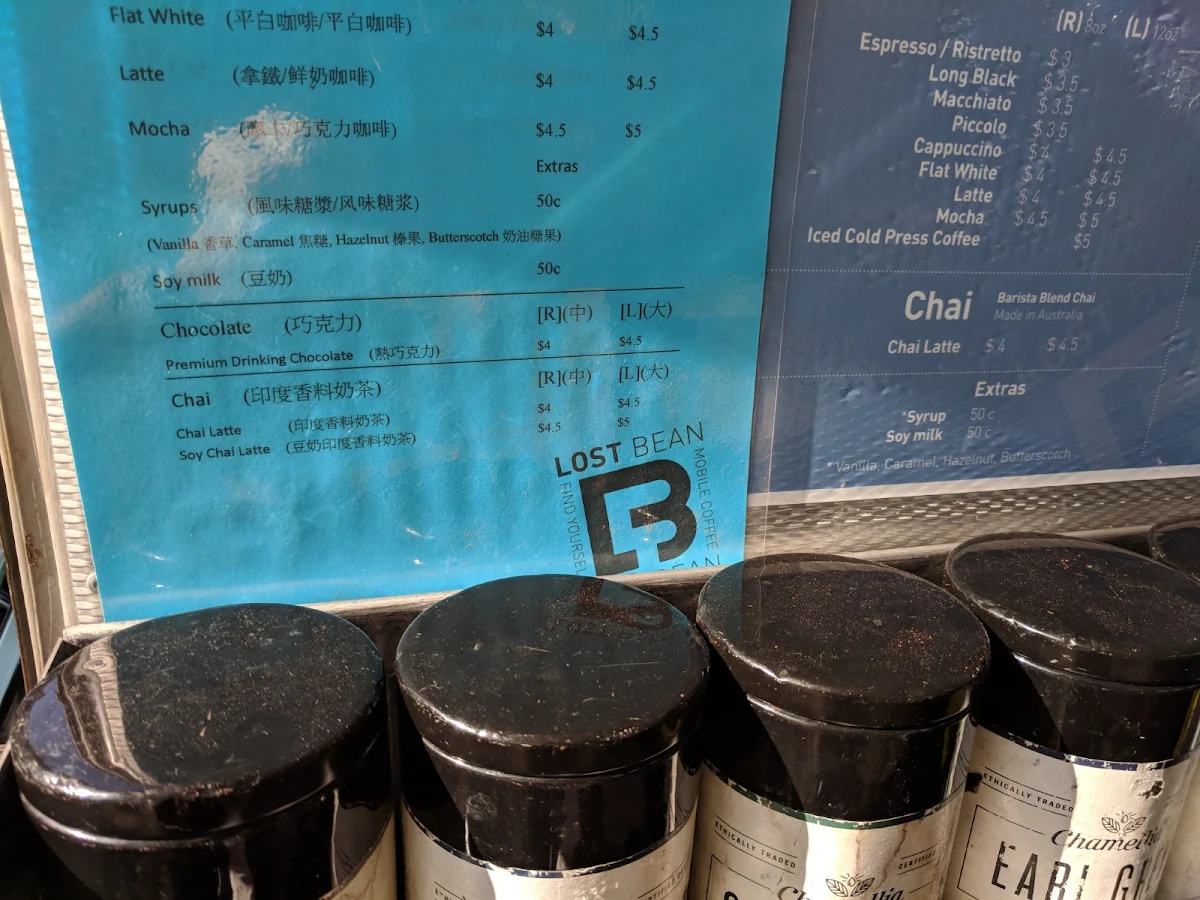 Menu, Lost Bean (Grey Street)