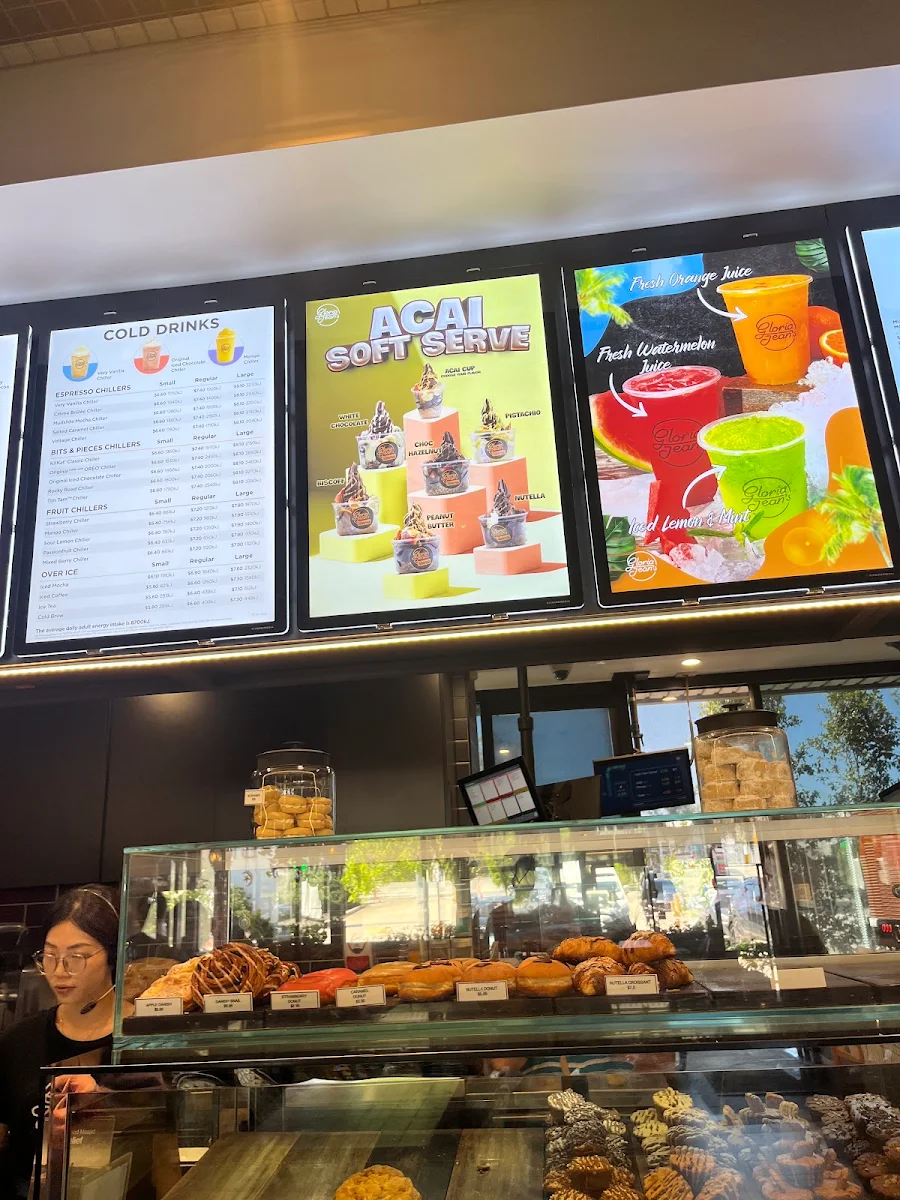 Menu, Gloria Jean's Greenacre Drive Thru