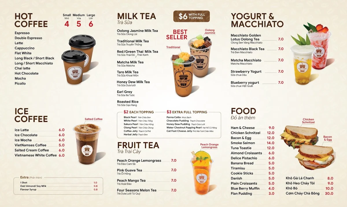 Menu, KIJO CAFE