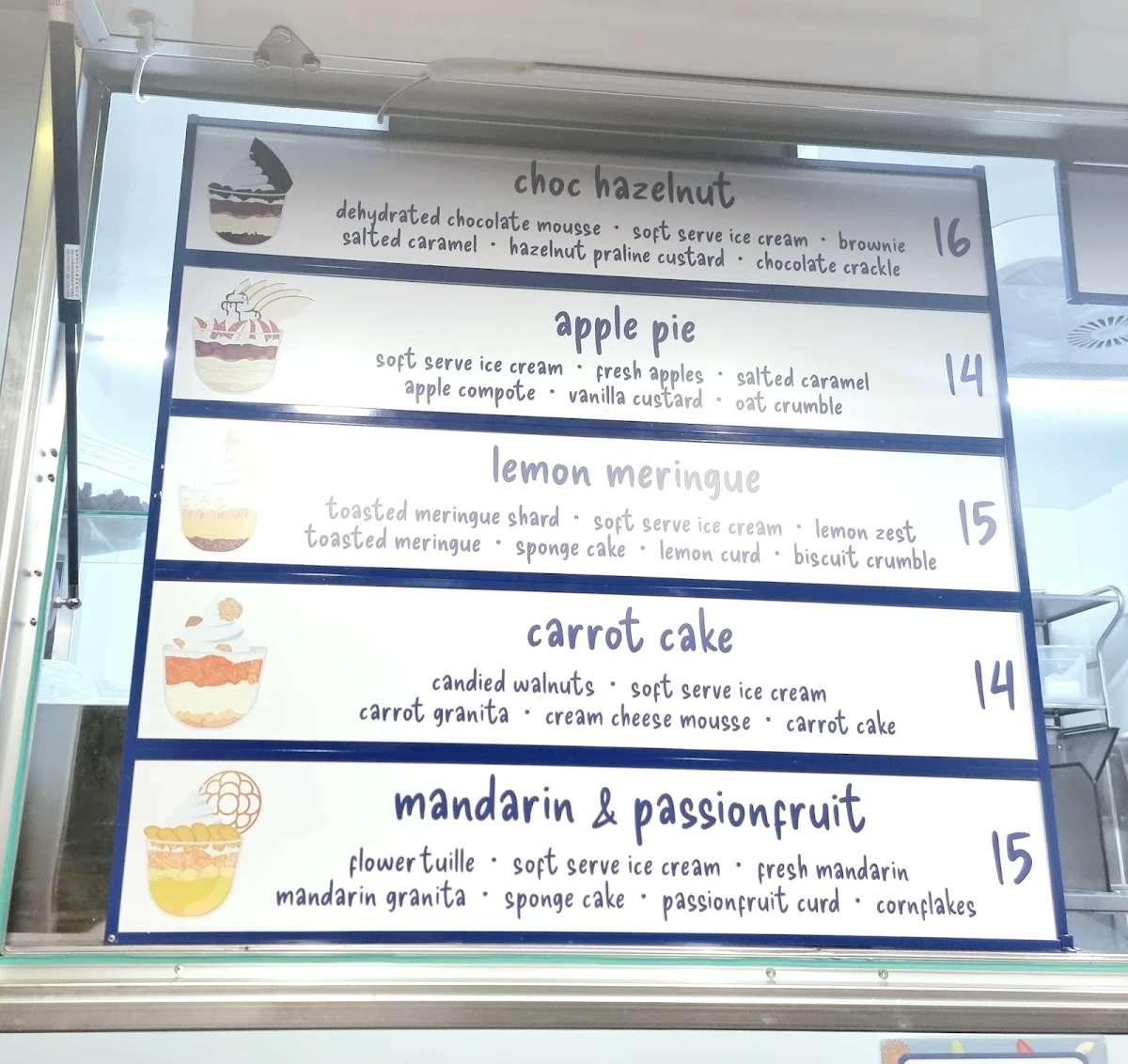 Menu, Kream'd parfaits