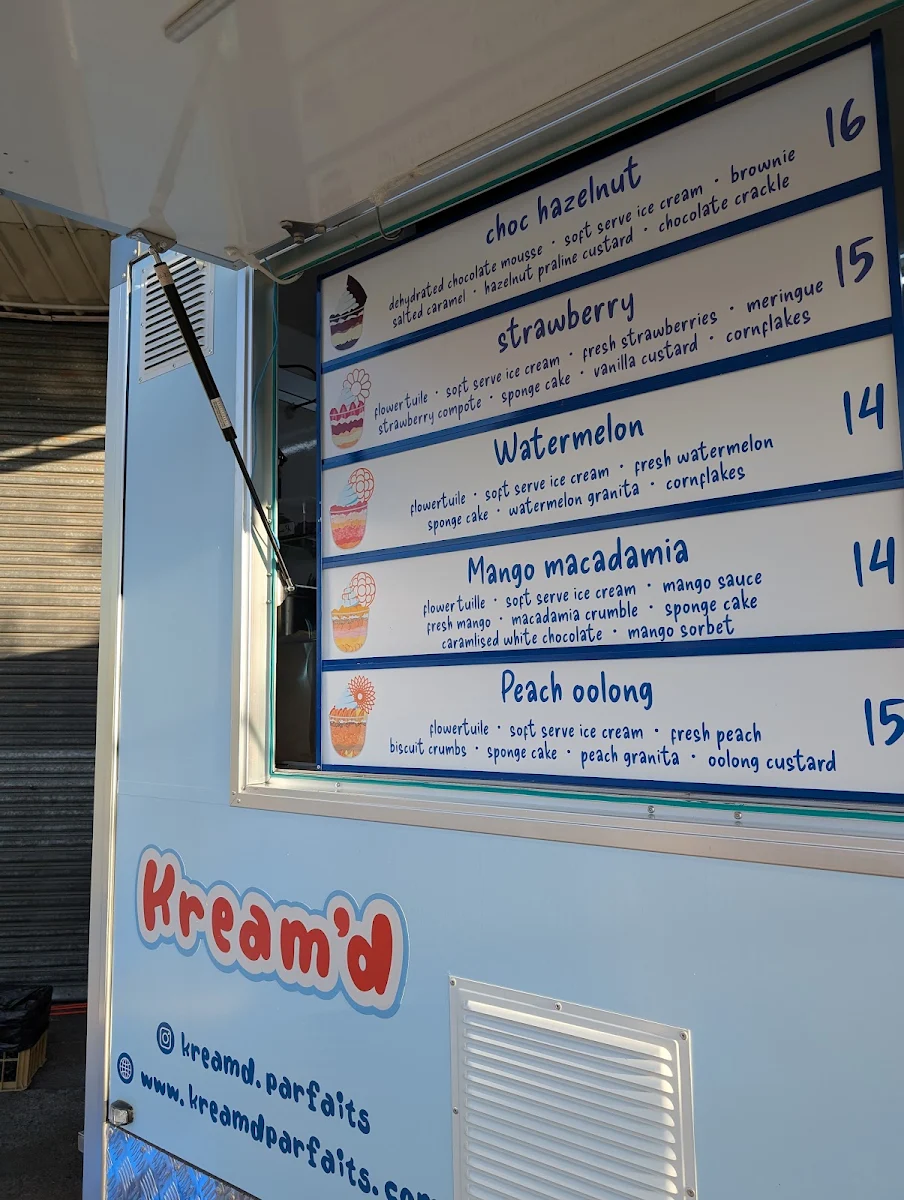 Menu, Kream'd parfaits