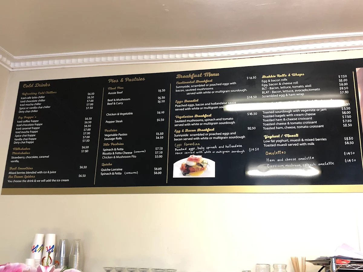 Menu, Ambrosia Cafe