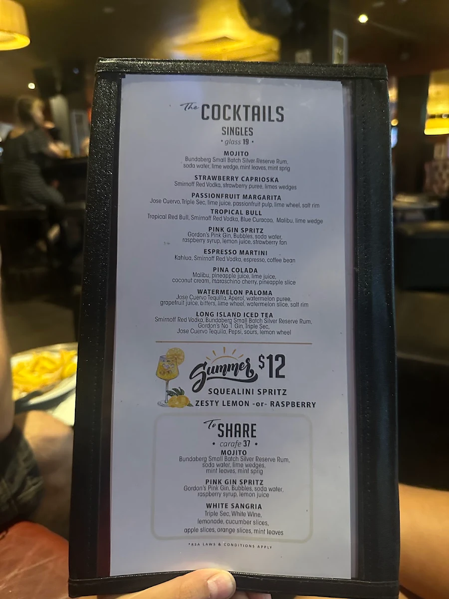 Menu, Maloney's Hotel