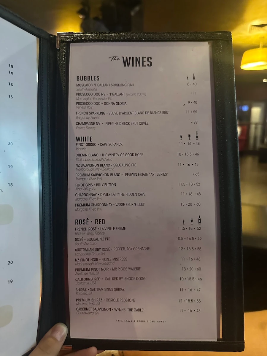 Menu, Maloney's Hotel