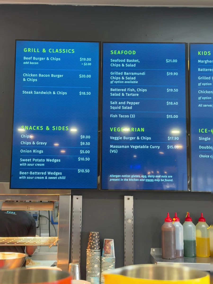 Menu, AQWA Cafe