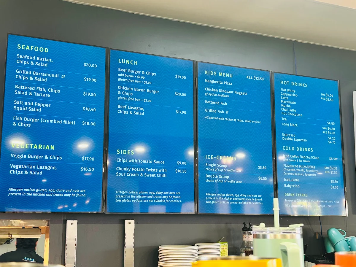 Menu, AQWA Cafe