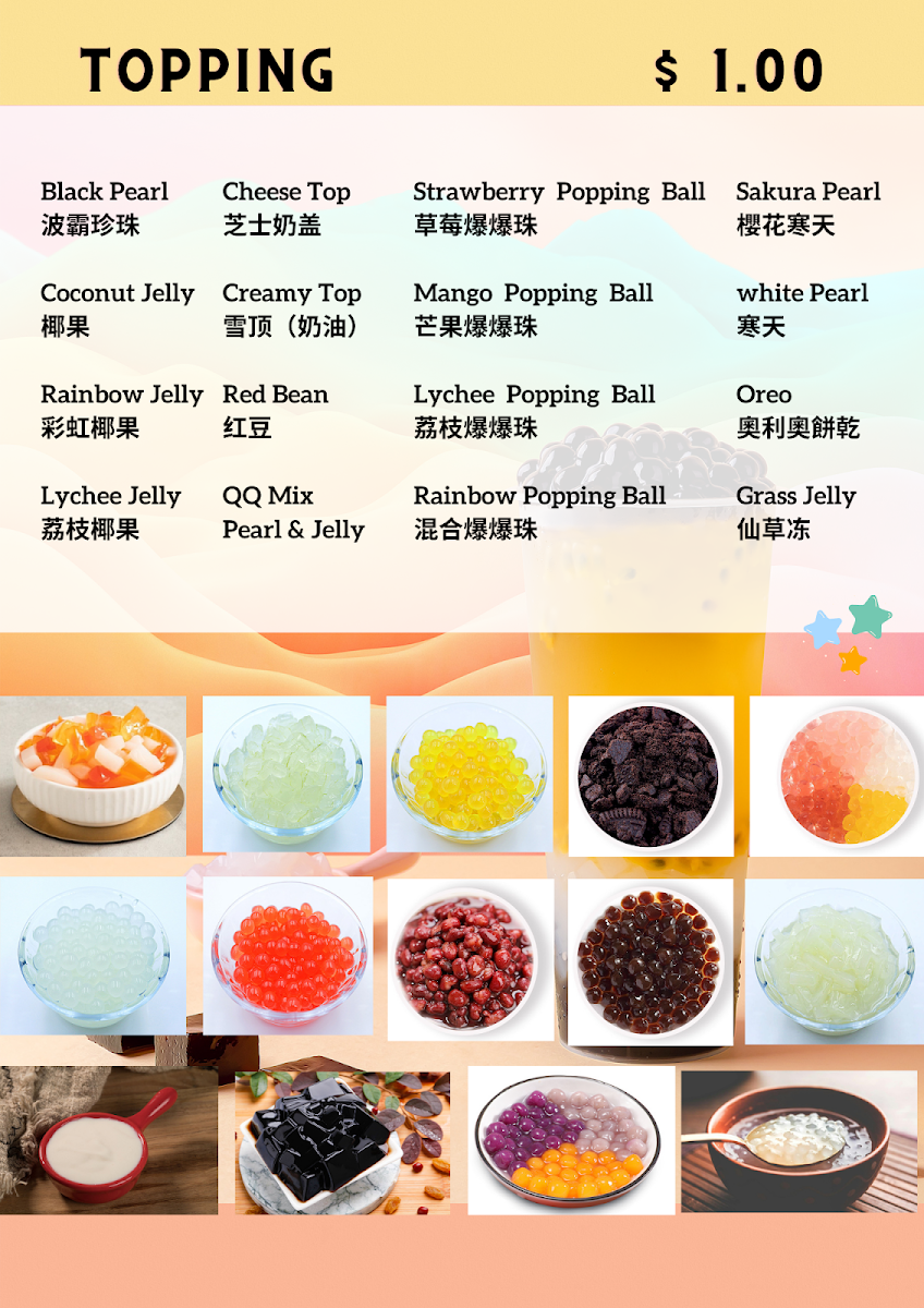 Menu, Summer Tea