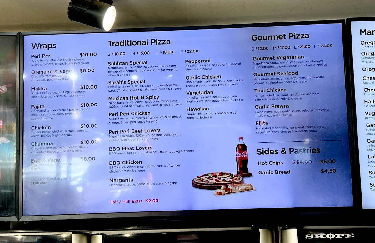 Menu, Suhhtan Bakery