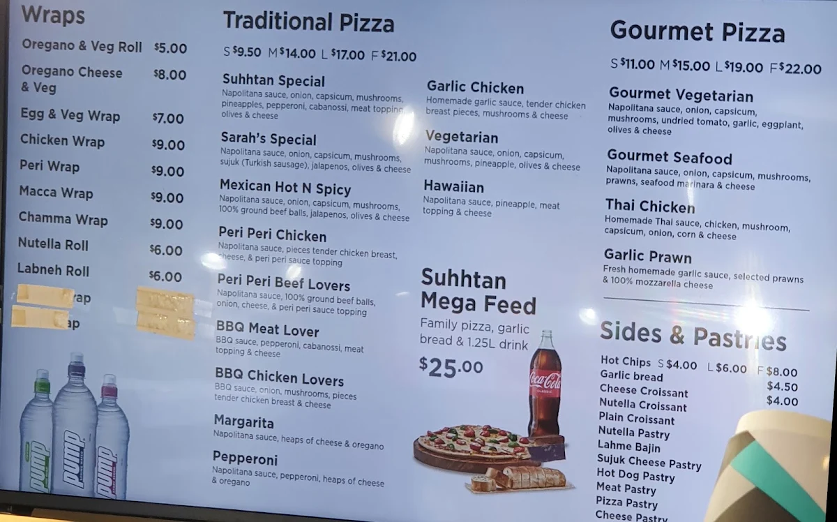 Menu, Suhhtan Bakery