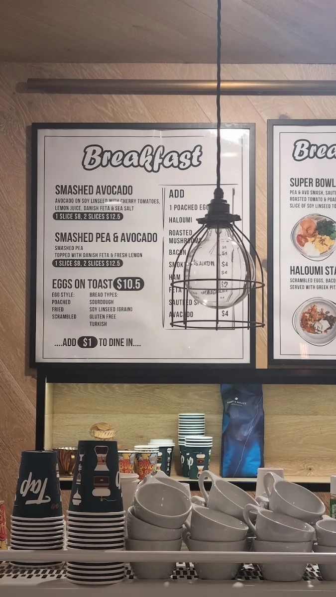 Menu, Tap cafe