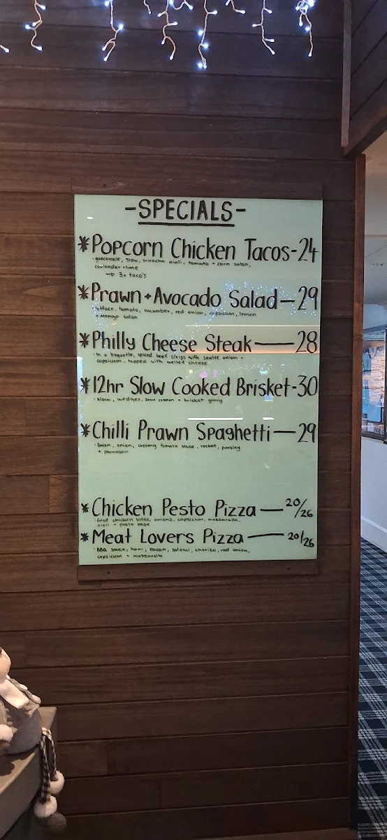 Menu, Star Hotel Albury