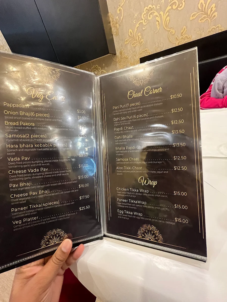Menu, Tandoori Zaika