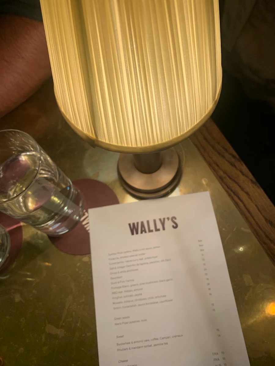 Menu, Wally's Albert Park