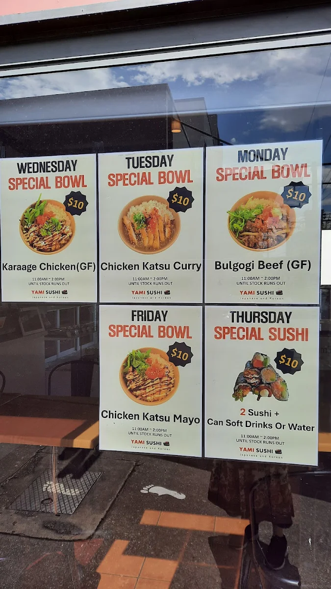 Menu, Yami Sushi