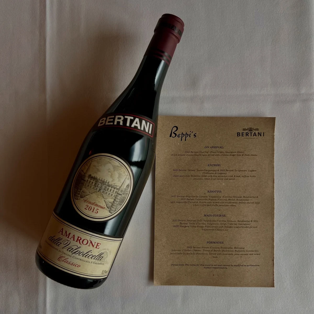 Menu, Beppi's Italian
