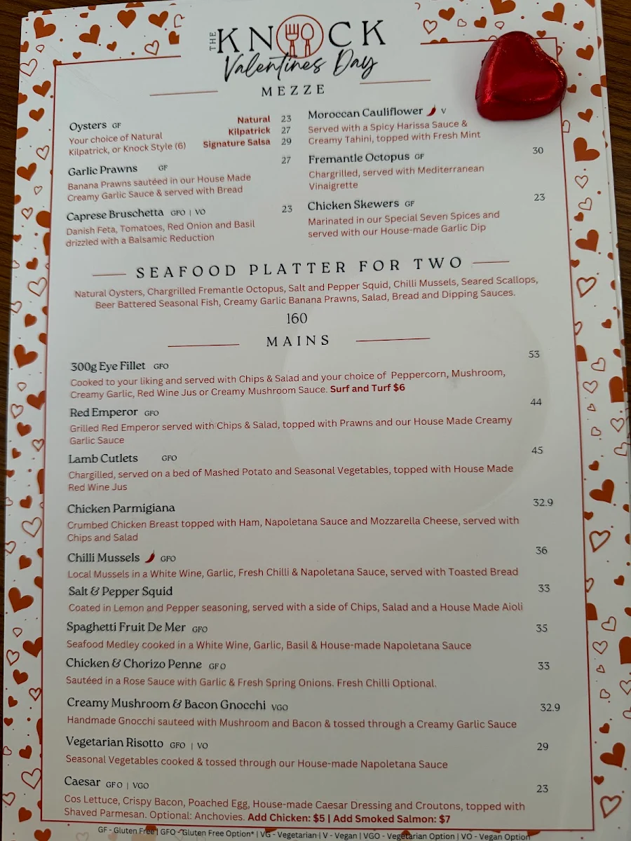 Menu, Eight on the Beach