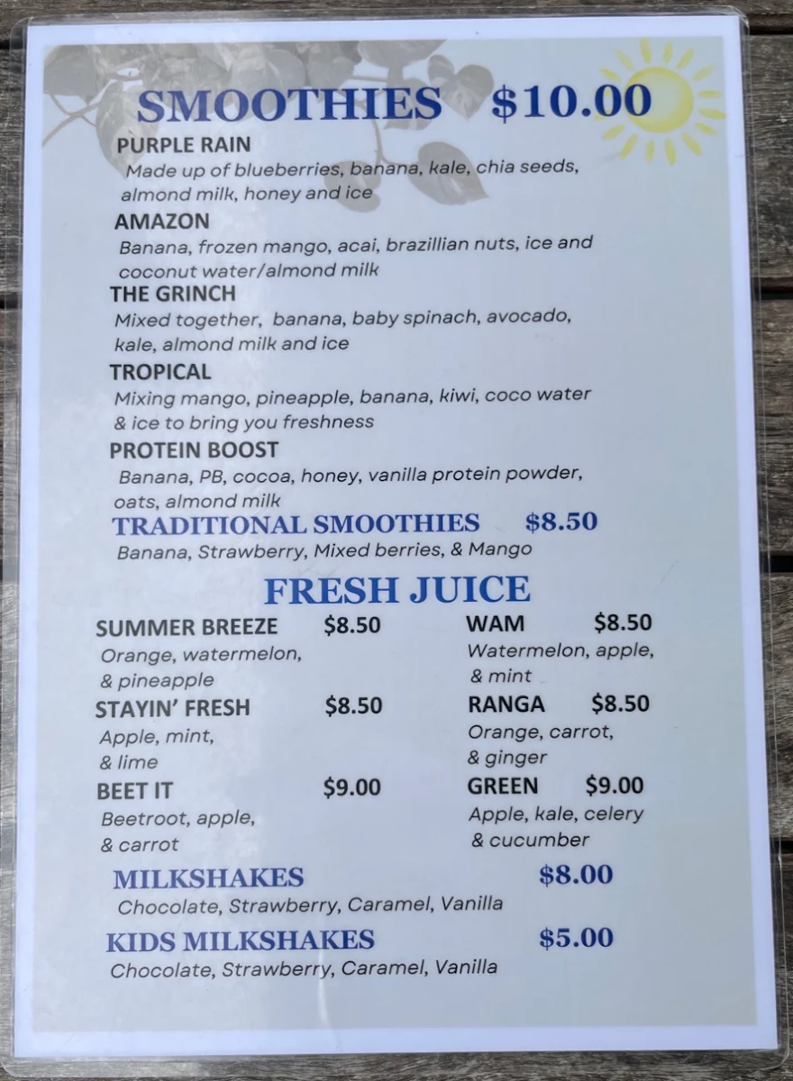 Menu, Filter Cafe
