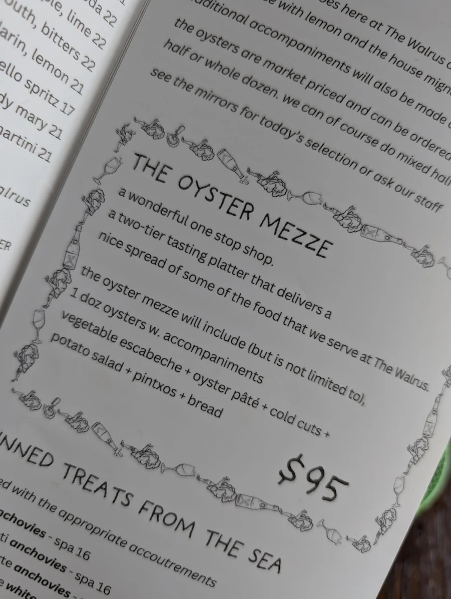Menu, The Walrus