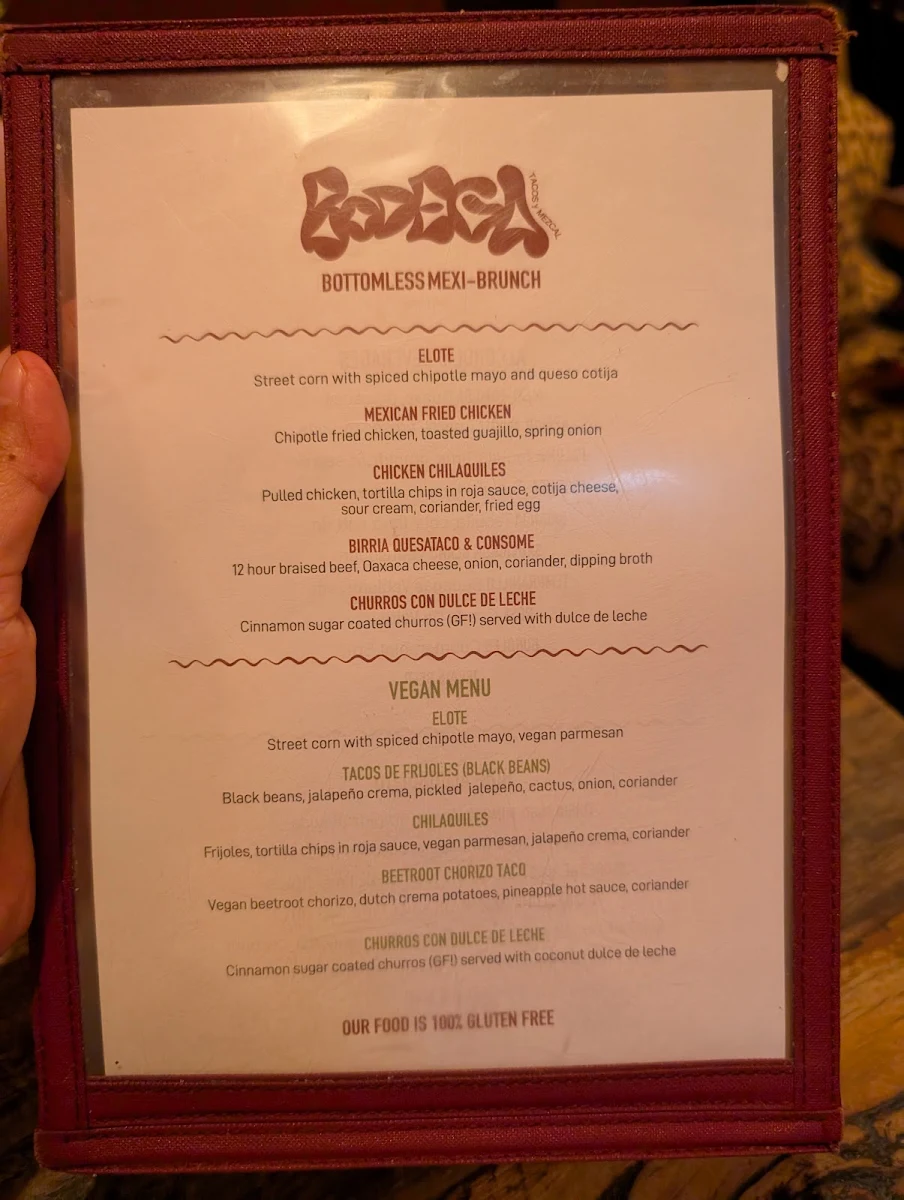 Menu, Bodega Underground