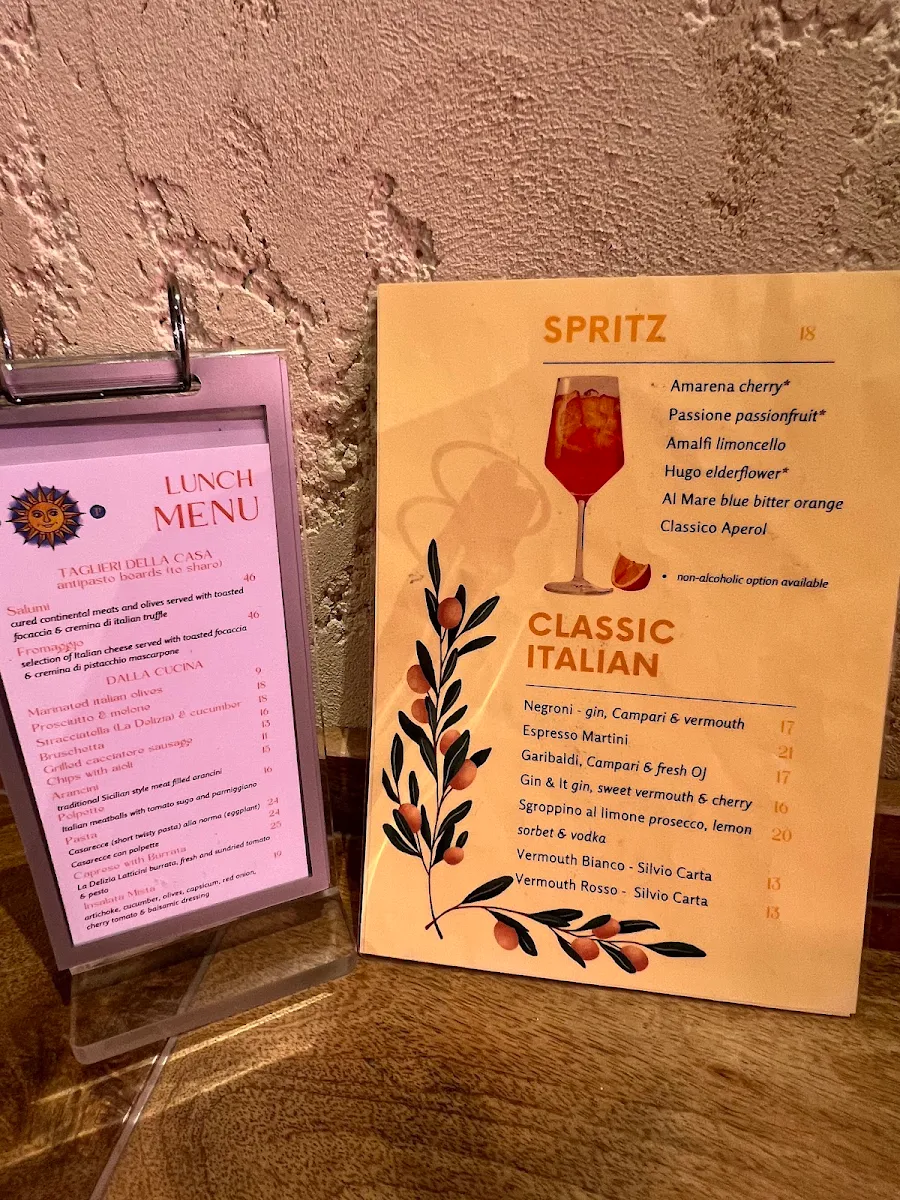 Menu, Espresso & Prosecco