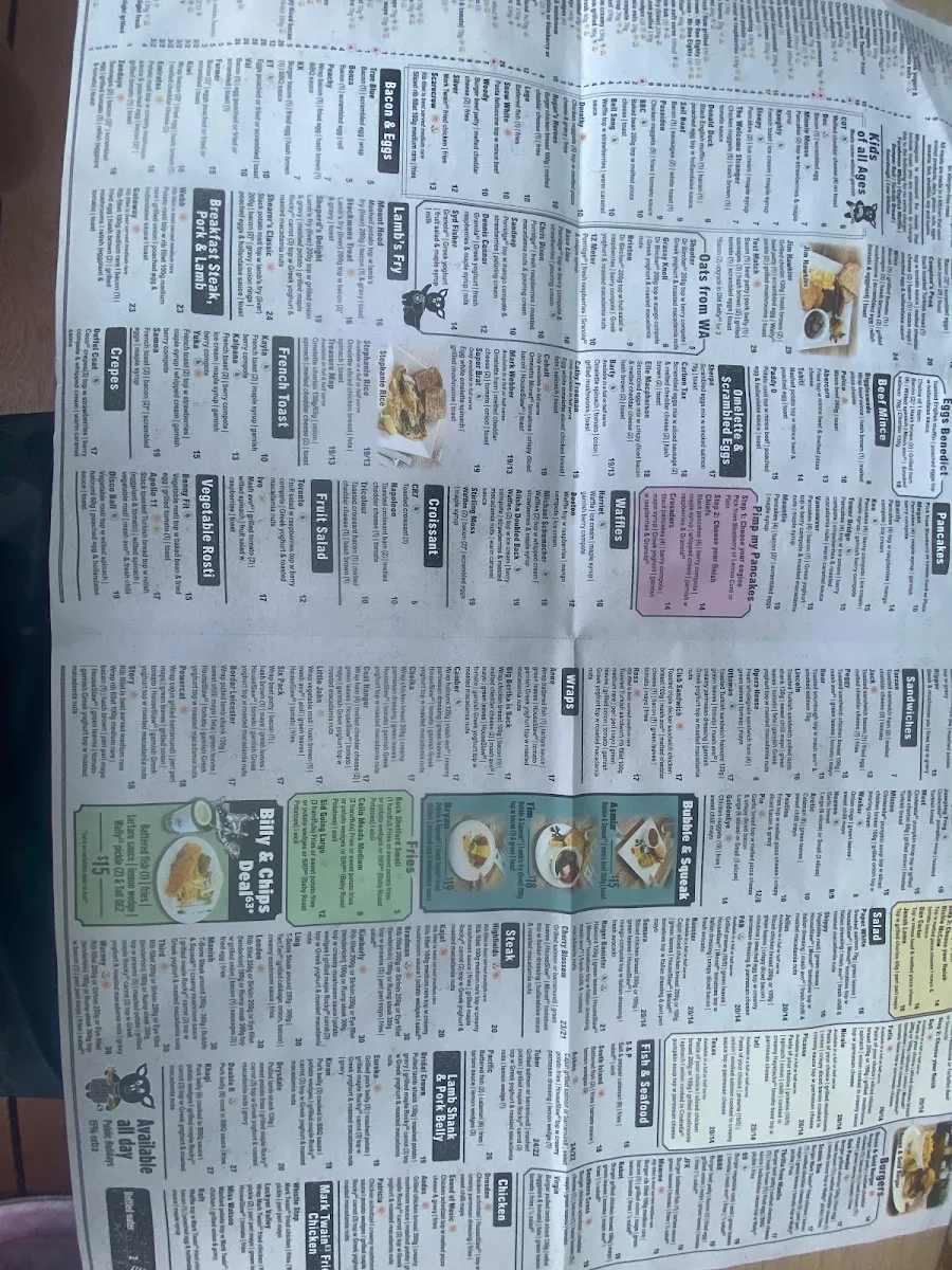 Menu, Cafe 63 Winston Glades