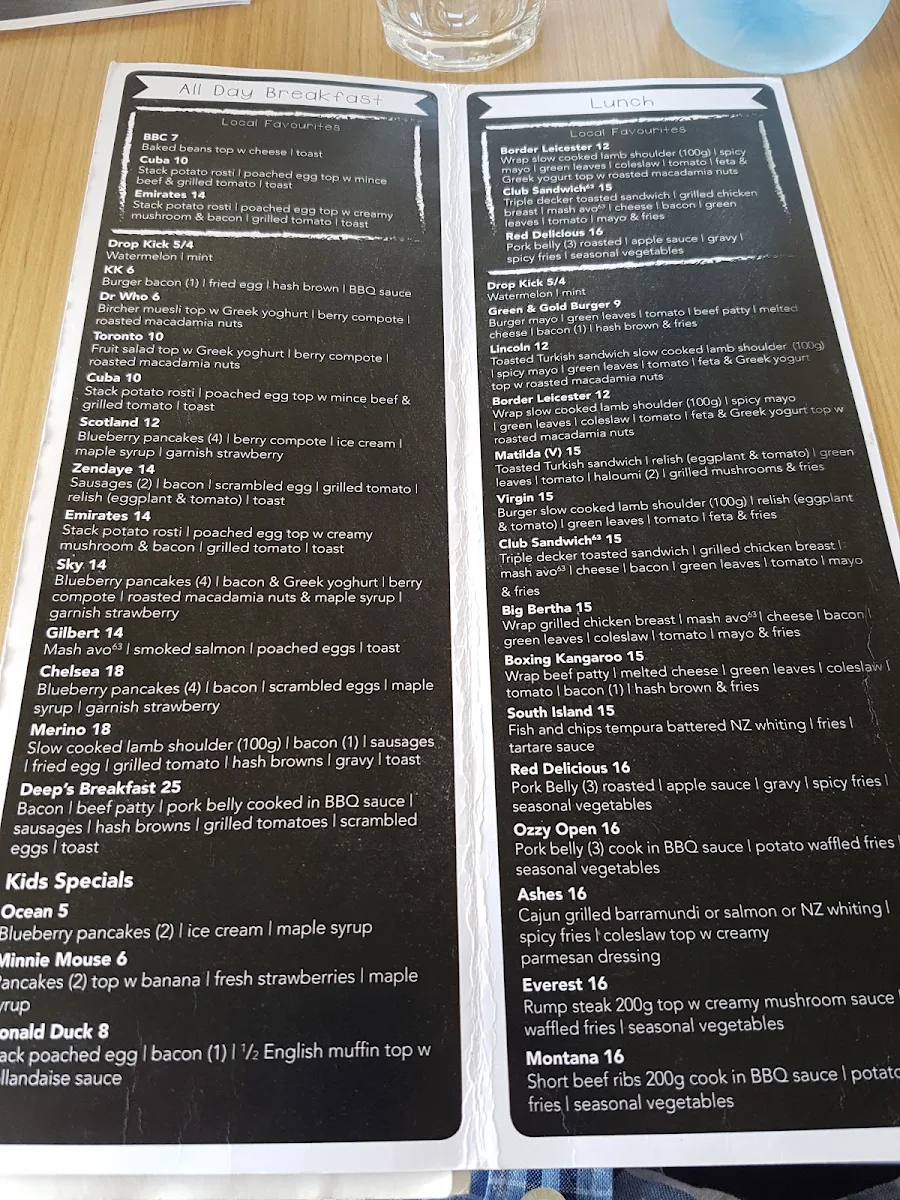 Menu, Cafe 63 Winston Glades