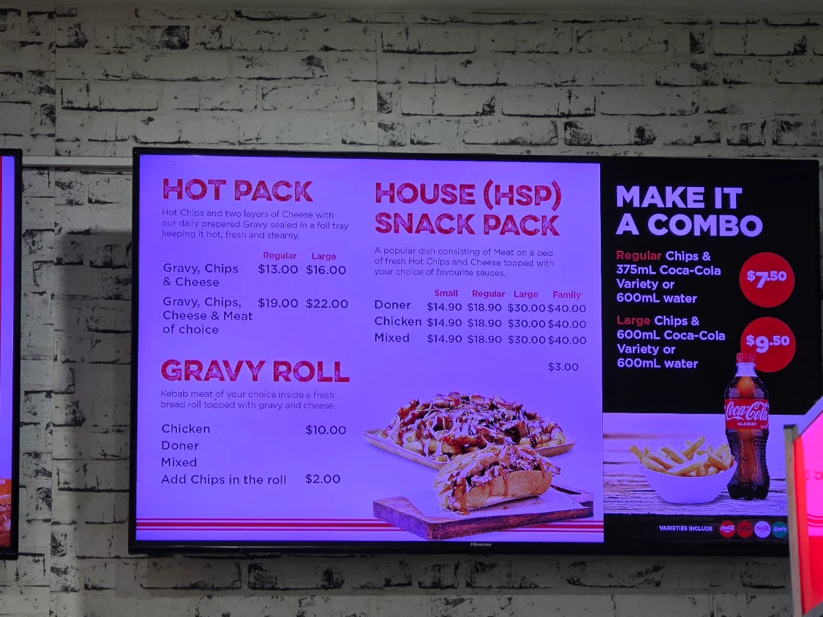 Menu, Late Night Kebab House