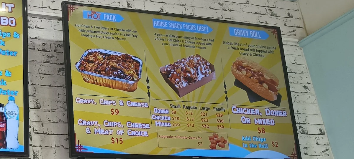 Menu, Late Night Kebab House