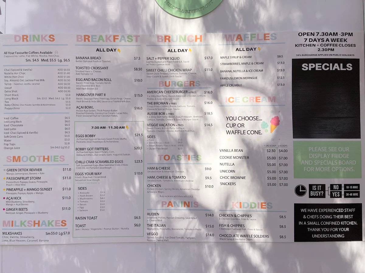 Menu, Bobby + Me