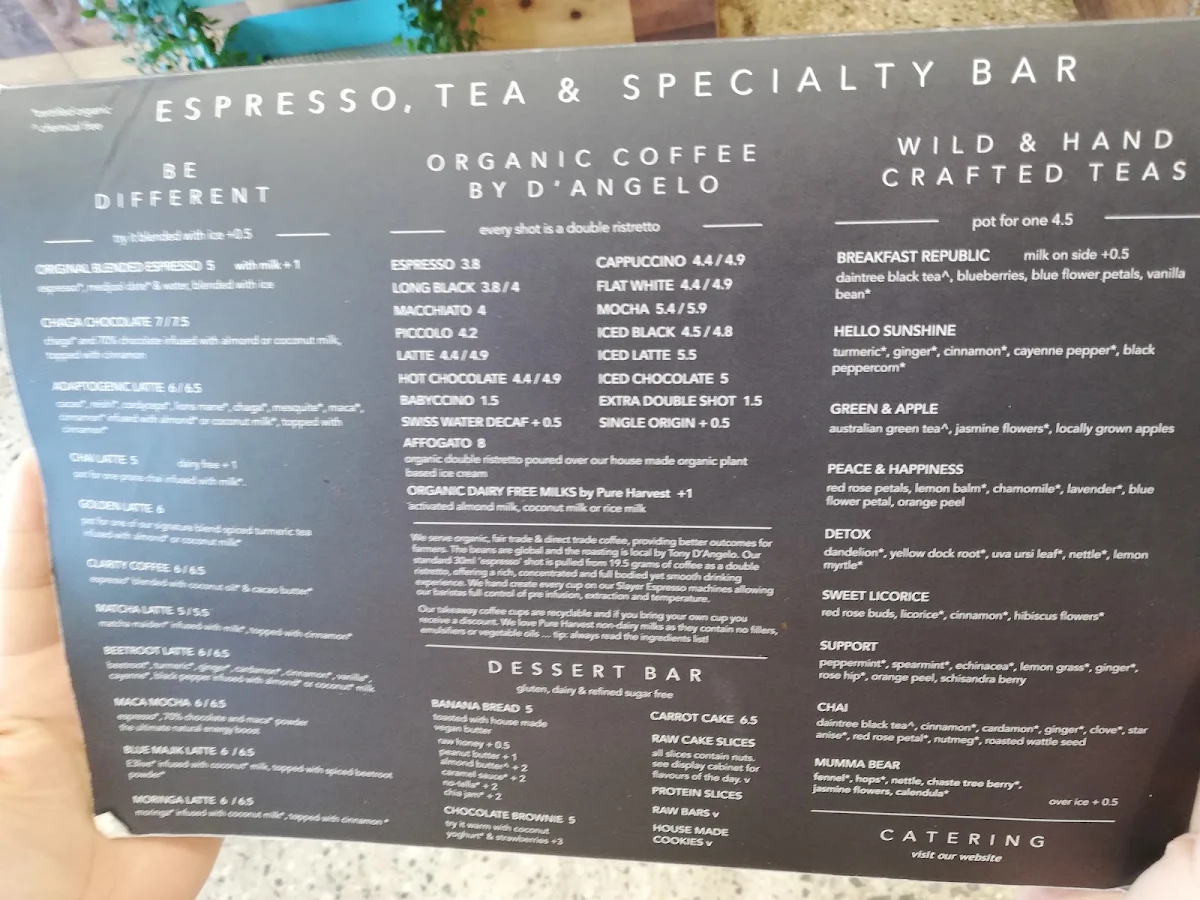 Menu, Nutrition Republic Goodwood