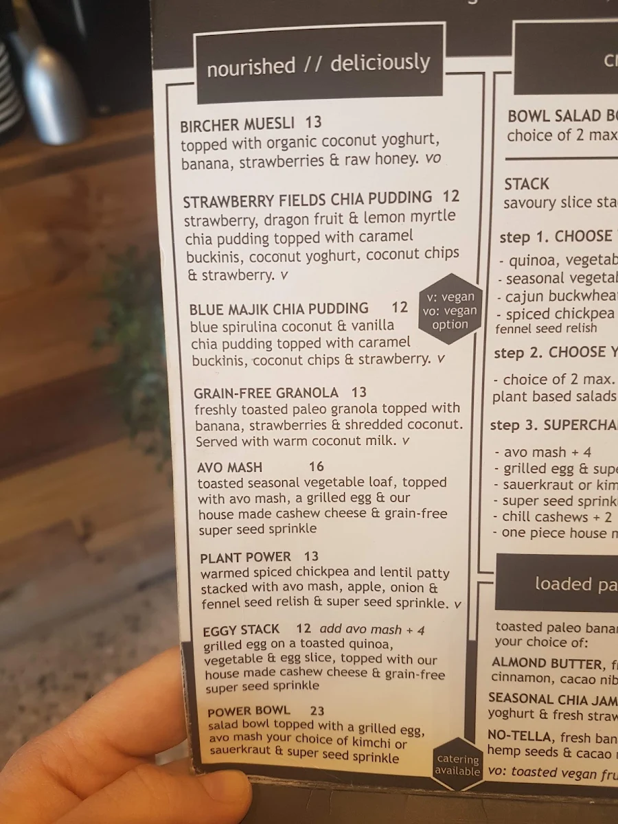 Menu, Nutrition Republic Goodwood
