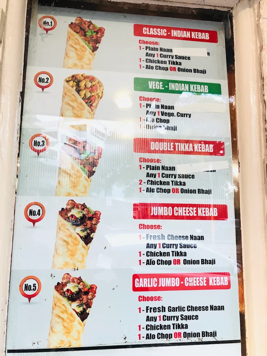 Menu, Indian Home Diner