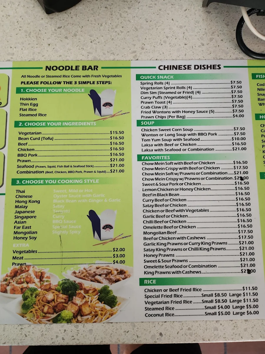 Menu, Far East on Main