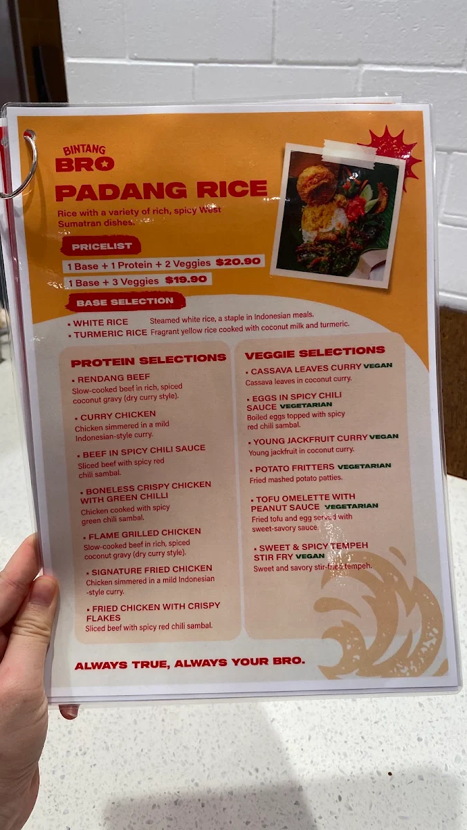 Menu, Little Indo Town Westfield Myer