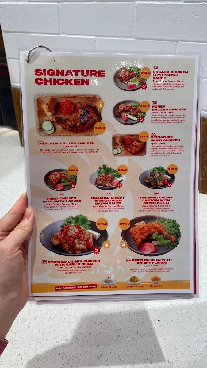 Menu, Little Indo Town Westfield Myer