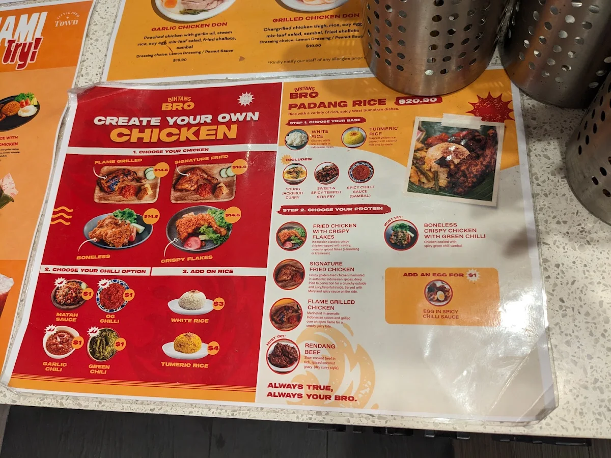 Menu, Little Indo Town Westfield Myer