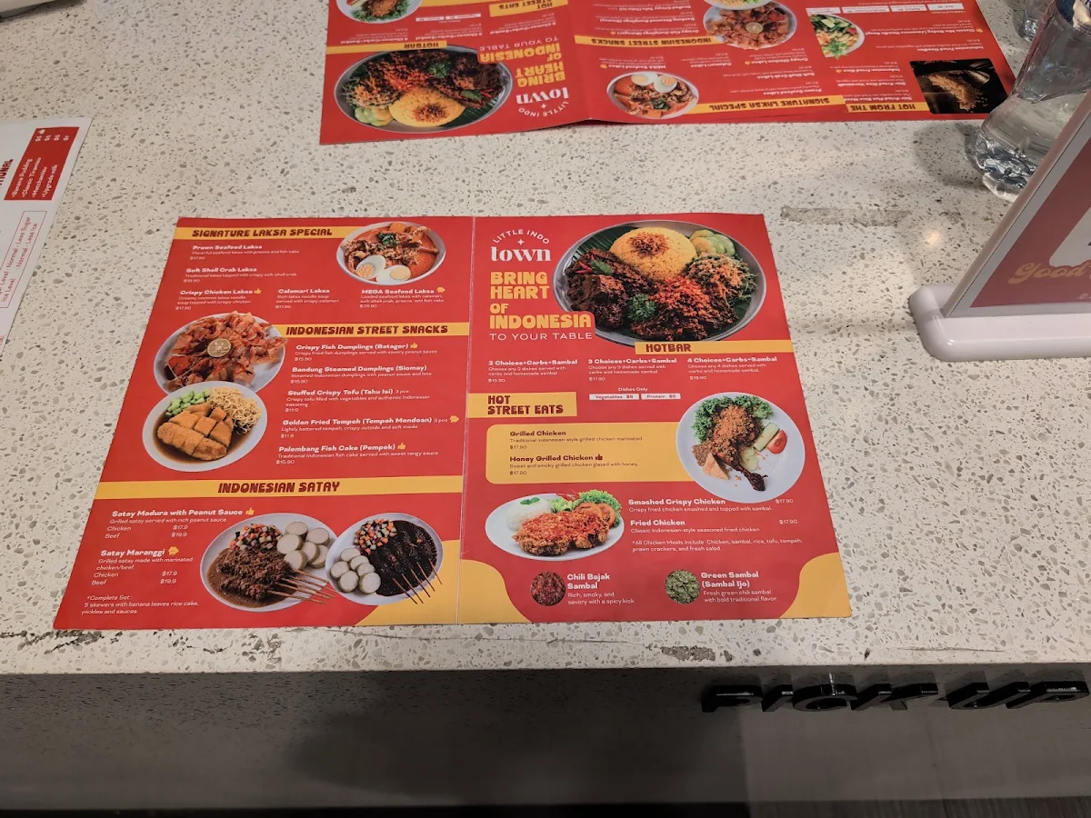 Menu, Little Indo Town Westfield Myer