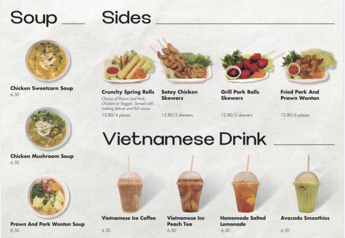 Menu, Rice N Roll