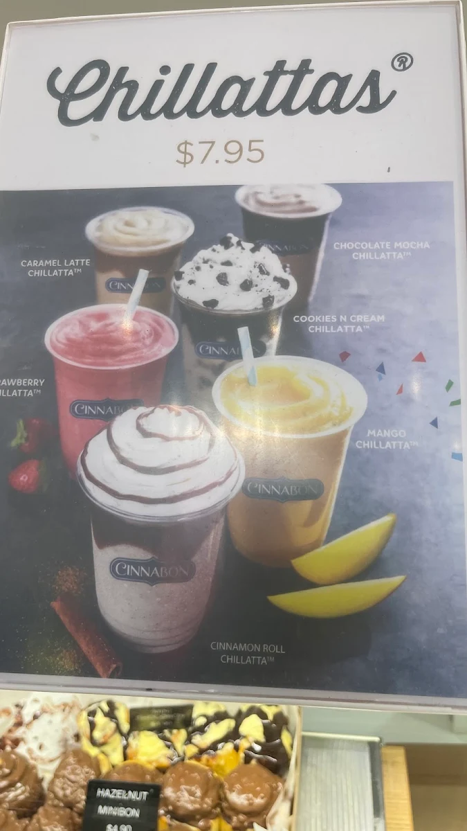 Menu, Cinnabon Westfield Mt Gravatt