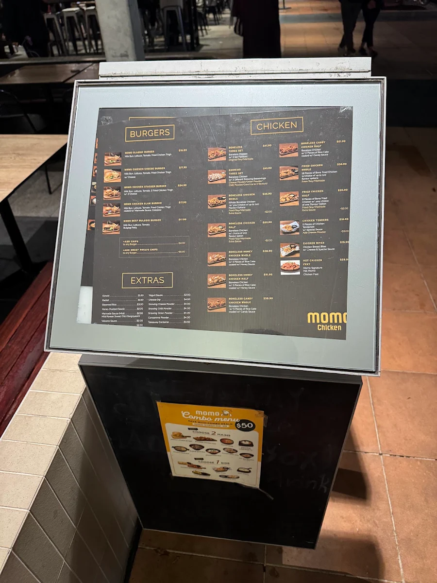 Menu, Momo Chicken