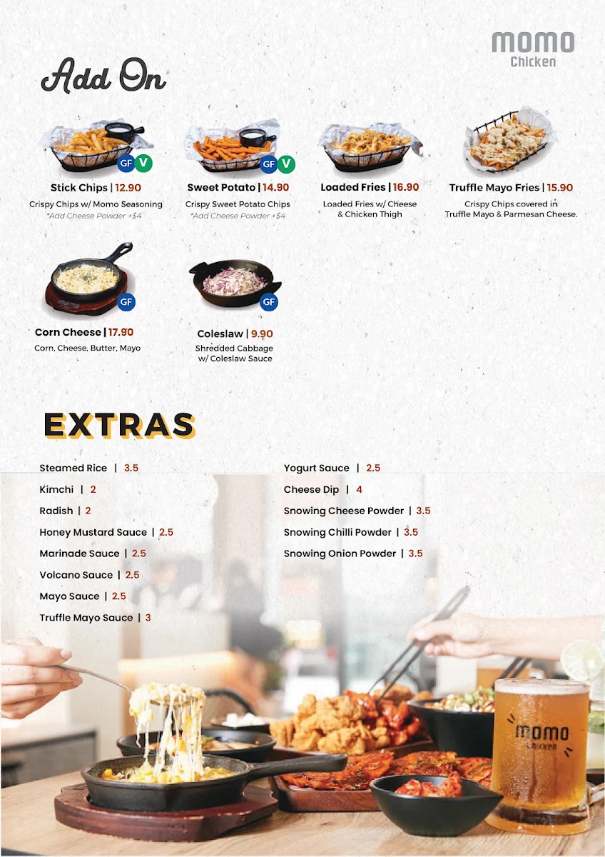 Menu, Momo Chicken