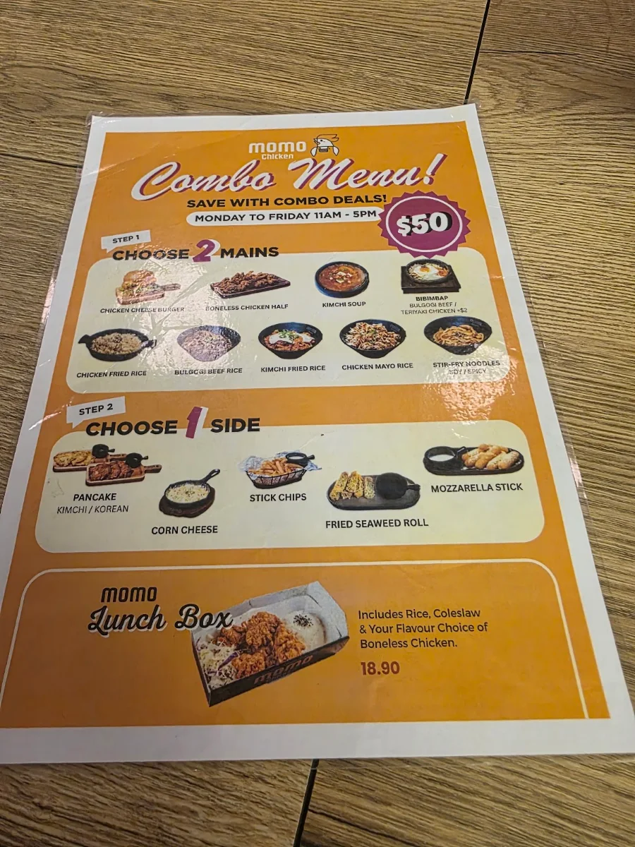 Menu, Momo Chicken