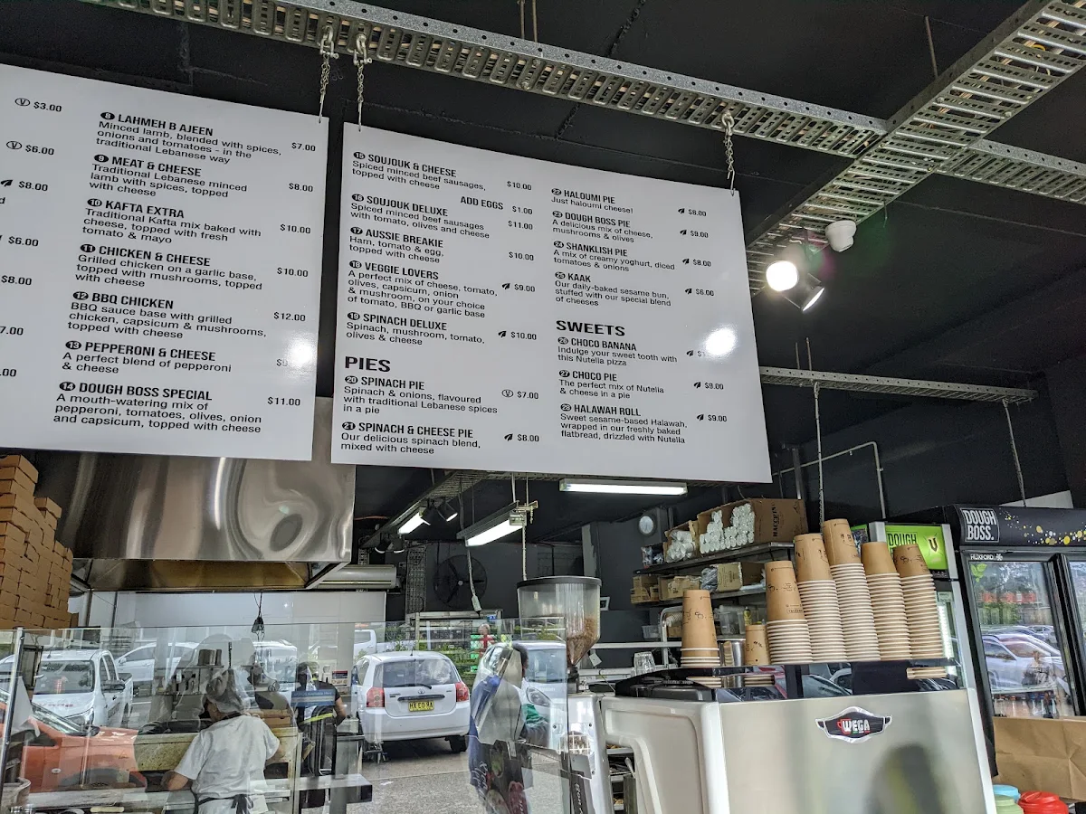 Menu, Dough Boss Revesby