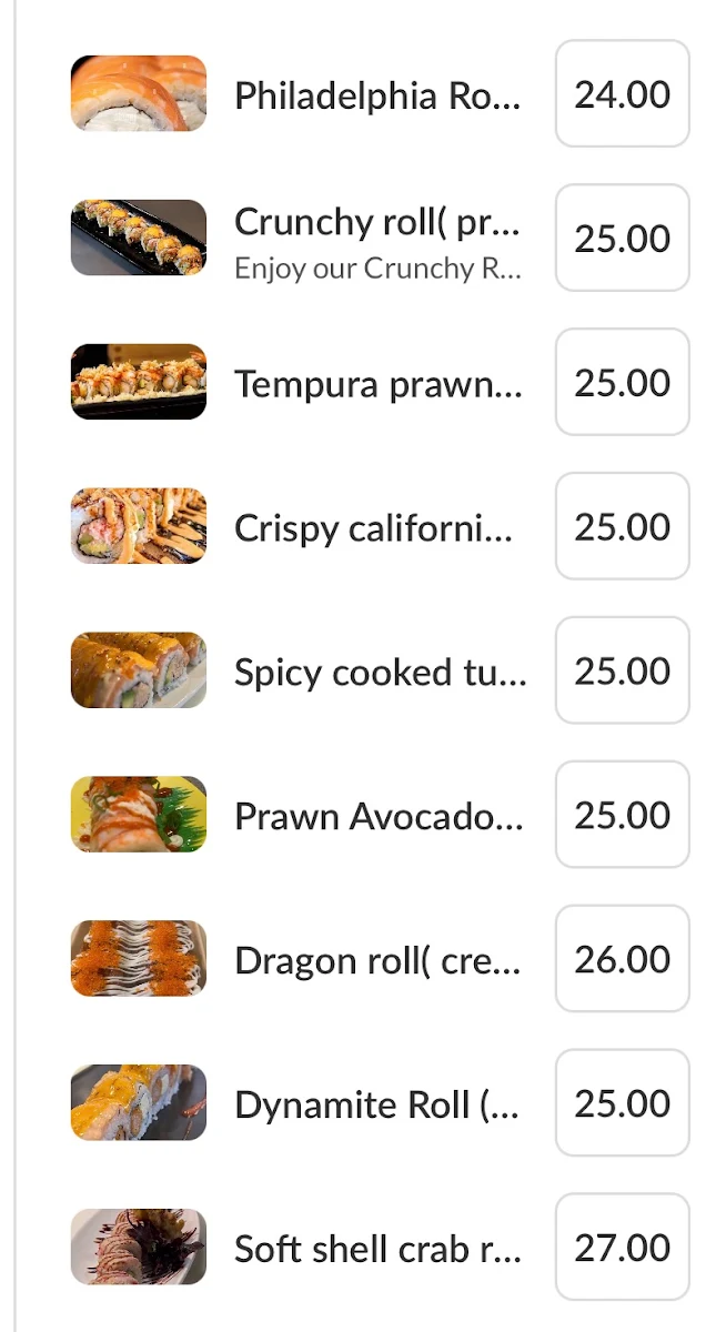 Menu, Asian Bites Cafe