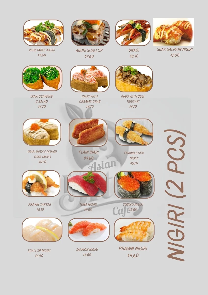 Menu, Asian Bites Cafe